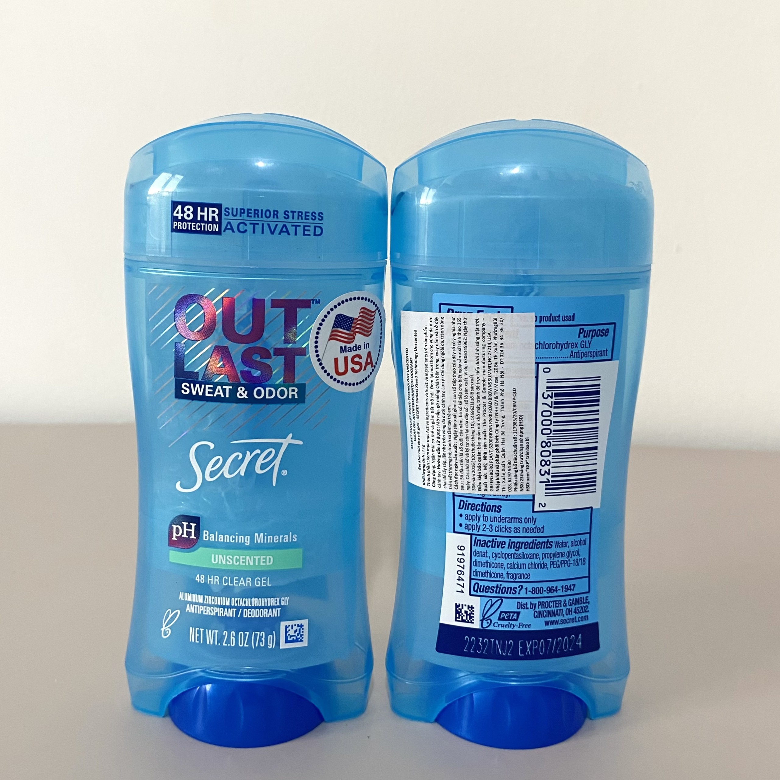 Lăn Khử Mùi Nữ Secret Unscented 48HR 73g Nhập Mỹ