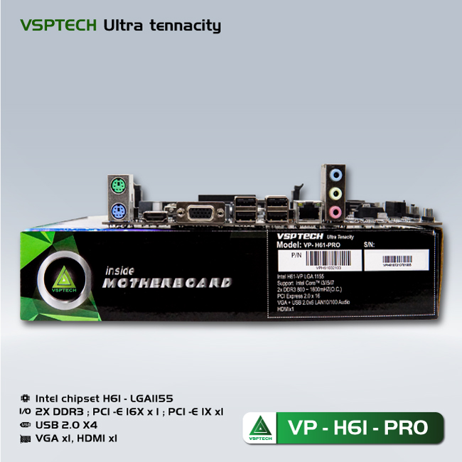 MAINBOARD VSPTECH H61-PRO - HÀNG CHÍNH HÃNG