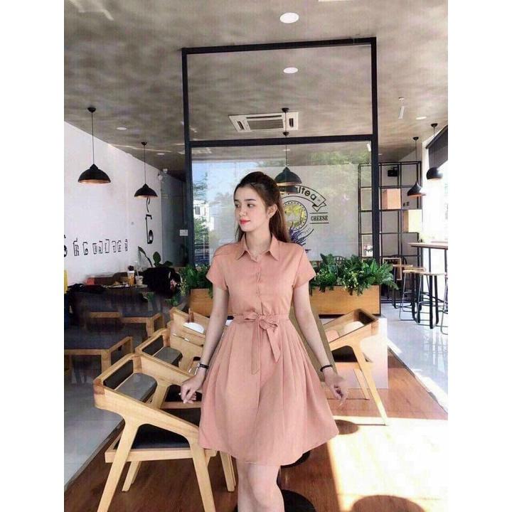 ĐẦM SƠ MI CHẤT LIỆU CHÉO NHUNG