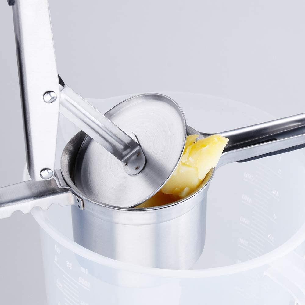 Potato Masher Fruit Press với tay cầm cảm ứng mềm màu đen