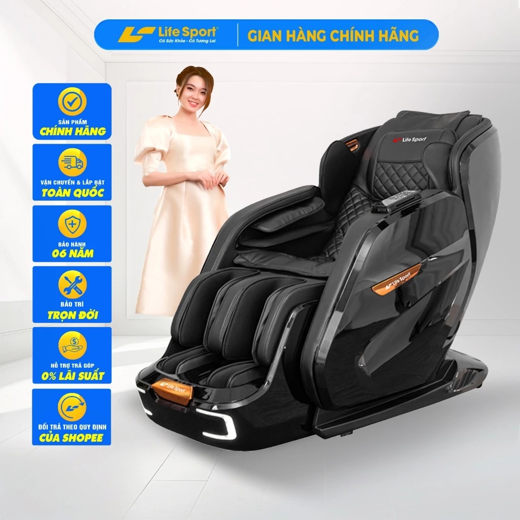 Ghế Massage Toàn Thân Lifesport LS-699, Ghế Massage 22 Túi Khí Thực Hiện Massage Theo Cơ Chế Nén – Xả,Co Bóp Linh Hoạt
