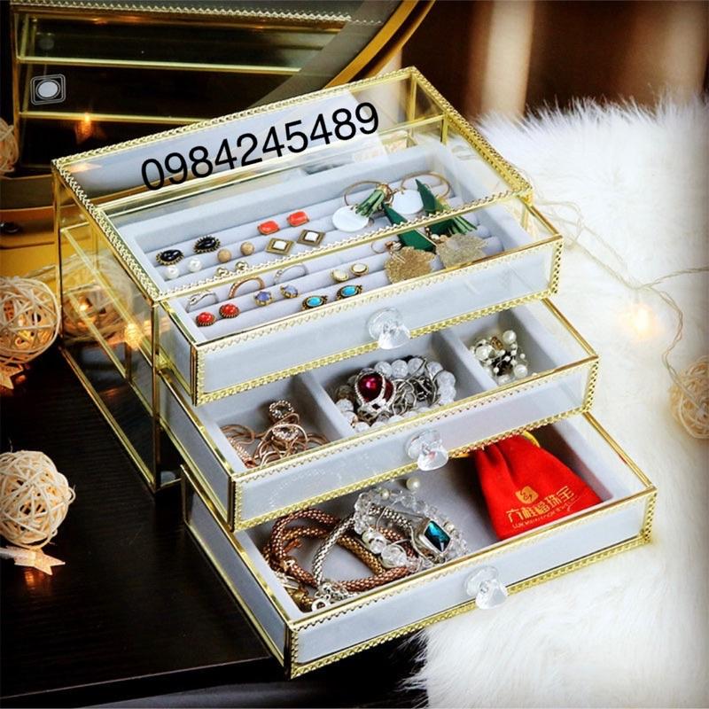 Hộp Đựng Trang Sức 3 Tầng Trong Suốt dày dặn