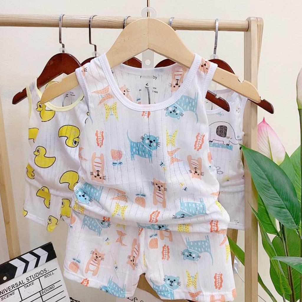 Bộ cotton giấy ba lỗ cho bé trai bé gái sơ sinh, hàng đẹp cực mát