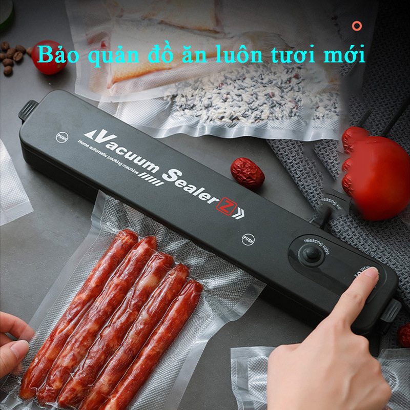 Máy Hút Chân Không Và Hàn Miệng Túi Vacuum Sealer X2000 Bảo Quản Thực Phẩm Đa Chức Năng Tặng Kèm 10 Túi