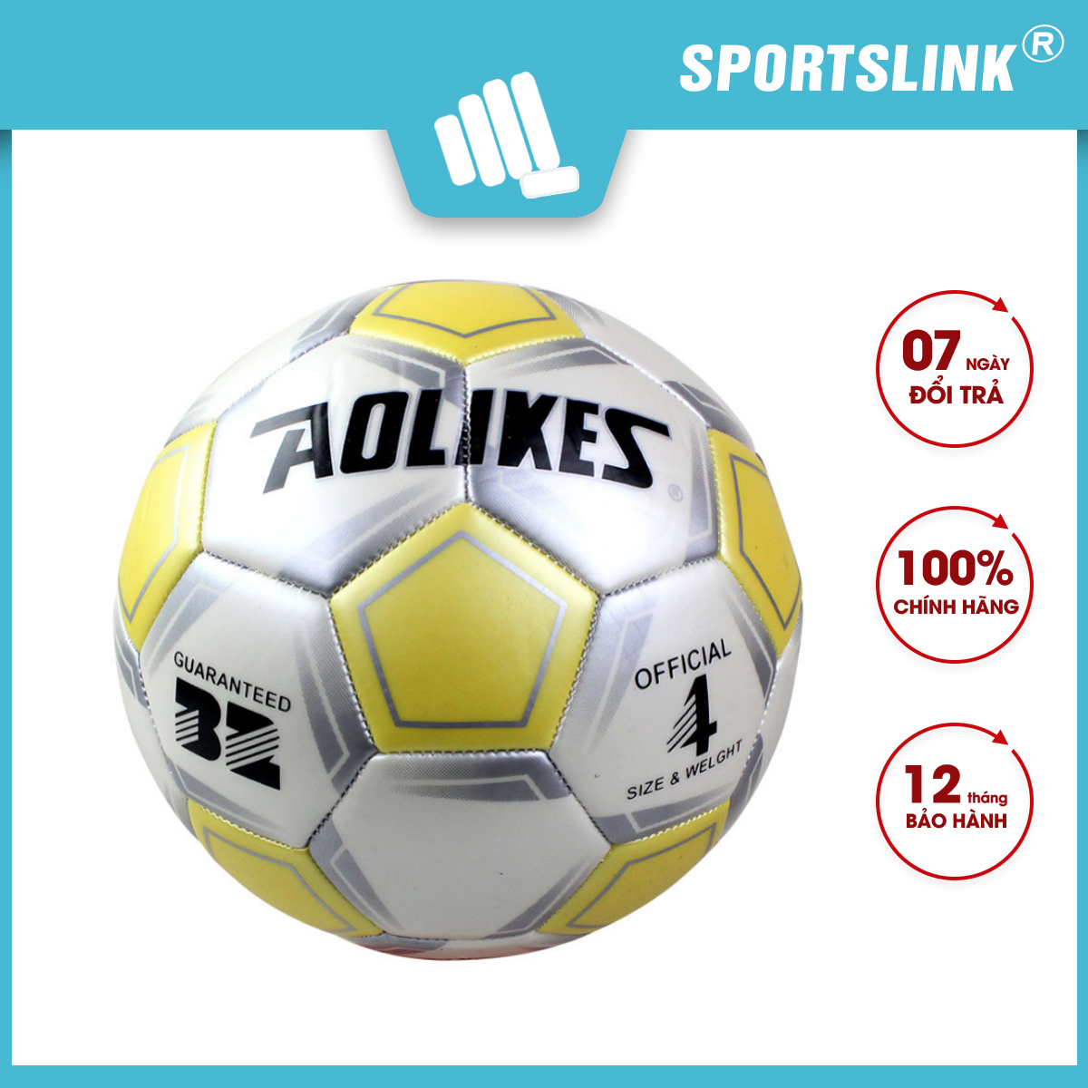 Banh đá PVC Aolikes Size 4 sắc nét tinh xảo từng chi tiết Sportslink