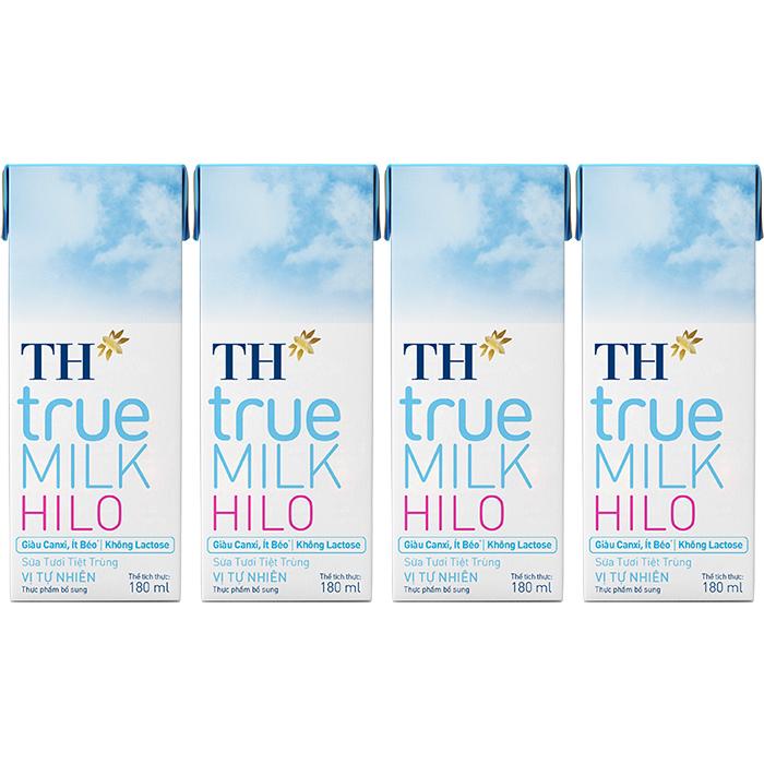 Thùng 48 hộp sữa tươi tiệt trùng TH True Milk  HILO vị tự nhiên 180ml