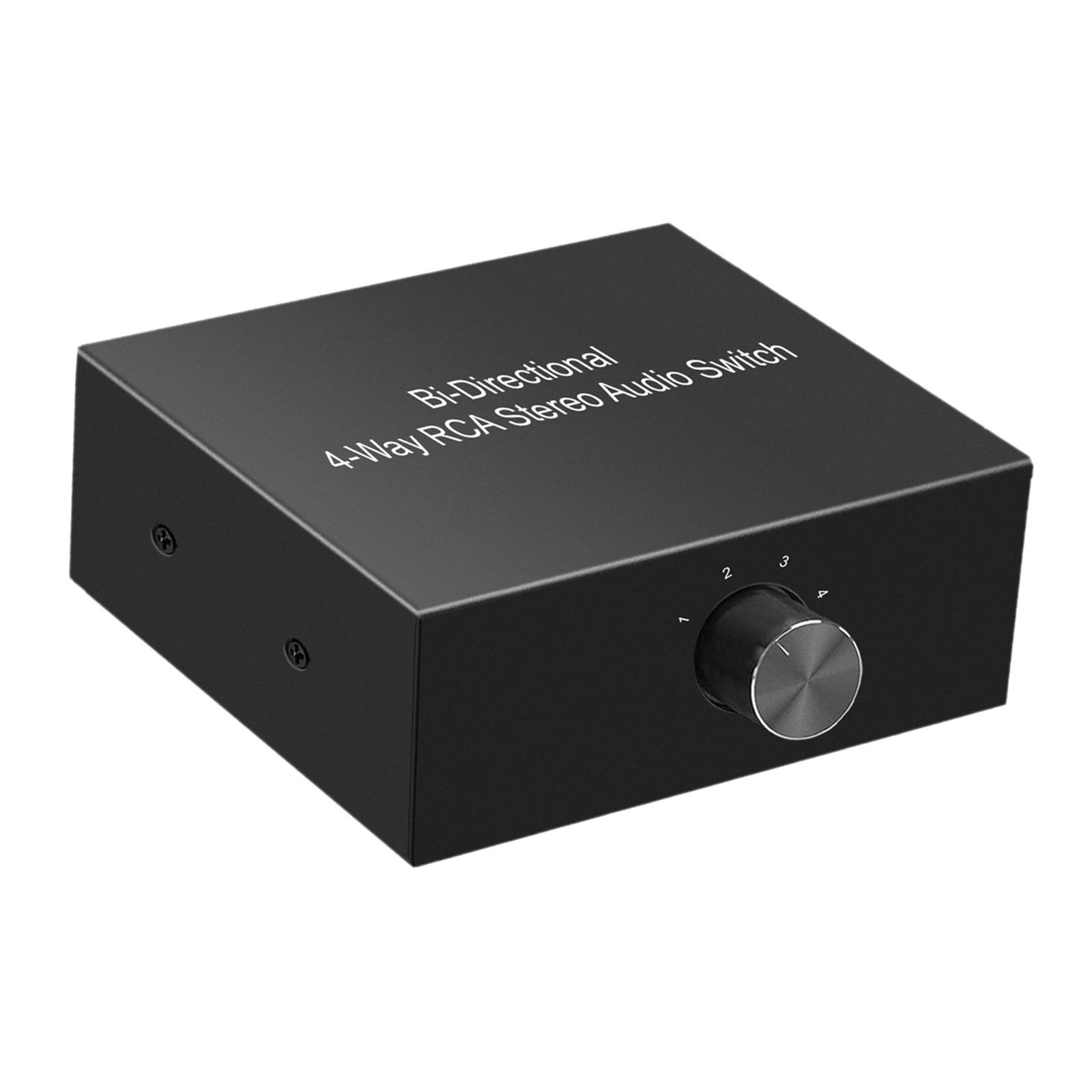 4 Ways R L Stereo Audio Switcher Audio Switch Splitter for TV