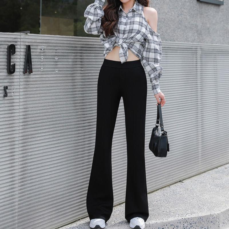 Quần Ống Loe Nữ CHIPY Màu Đen Lưng Cạp Cao Dáng Dài Công Sở Co Giãn 4 Chiều Chất Thun Cao Cấp Legging Ôm Siêu Tôn Dáng