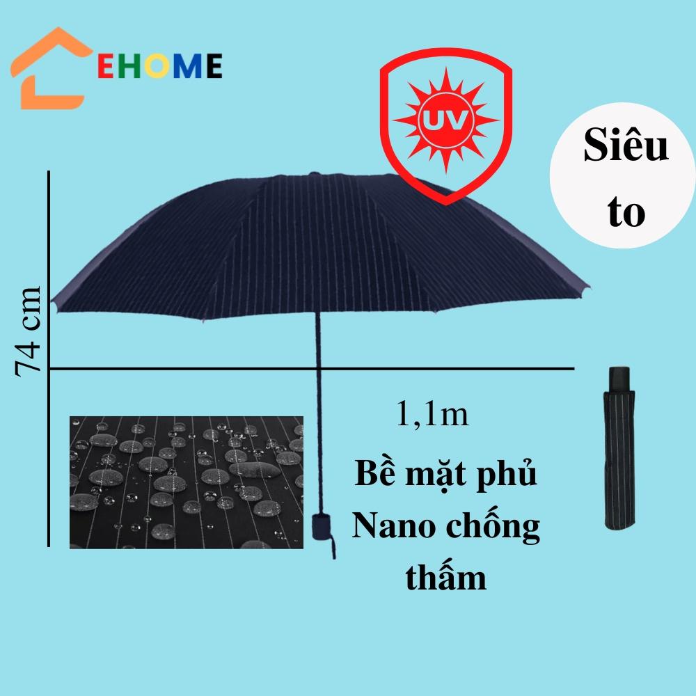 Ô dù đi mưa che nắng cơ lớn Dù gấp gọn cầm tay loại to dành cho 2 đến 3 người chống tia UV