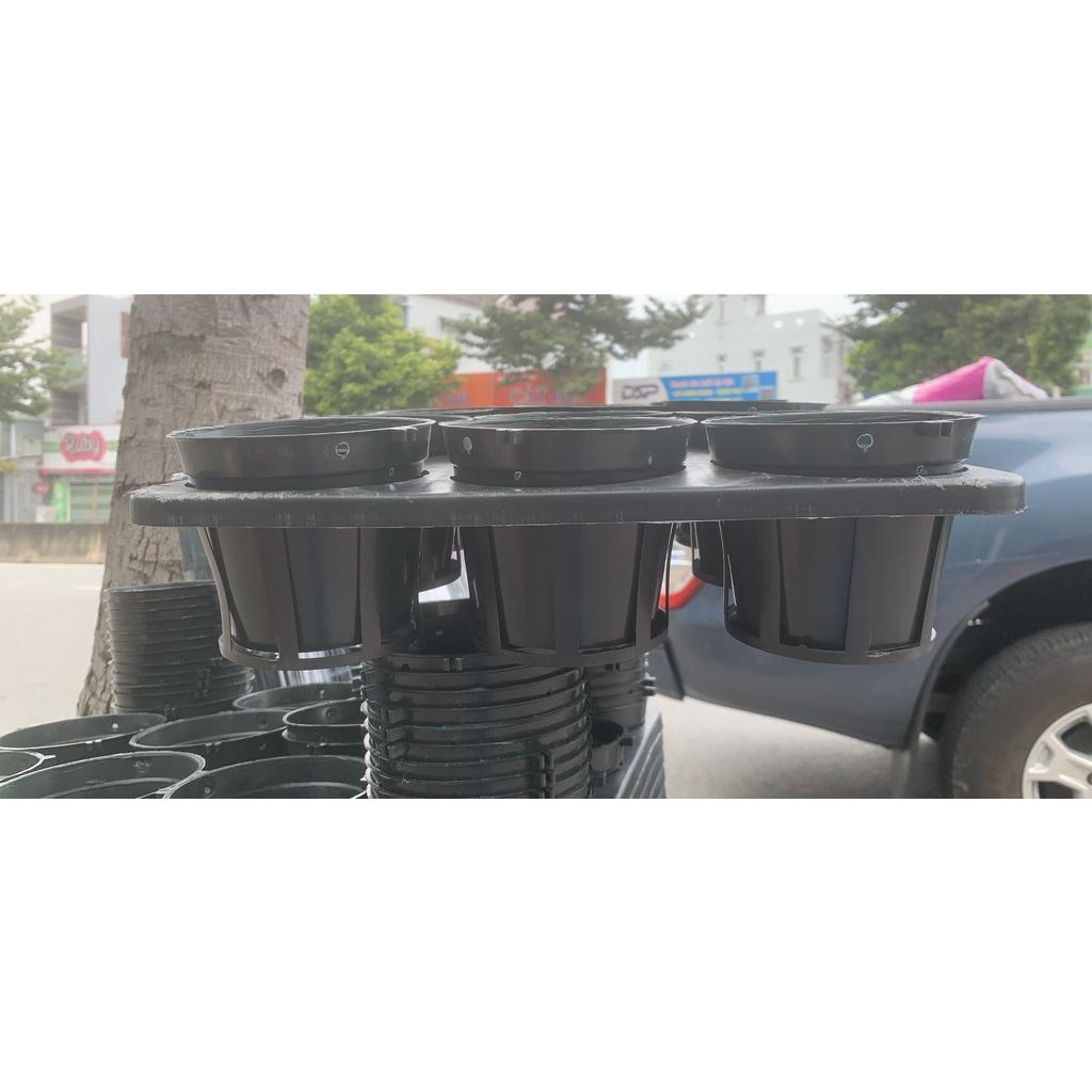 Combo 5 bộ Chậu và khay 3.5 inch ươm kei hoa lan