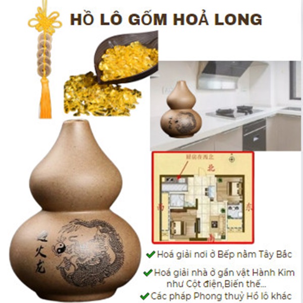 Bình Hồ lô HOẢ LONG  hoá giải hướng Tây Bắc  - phong thuỷ