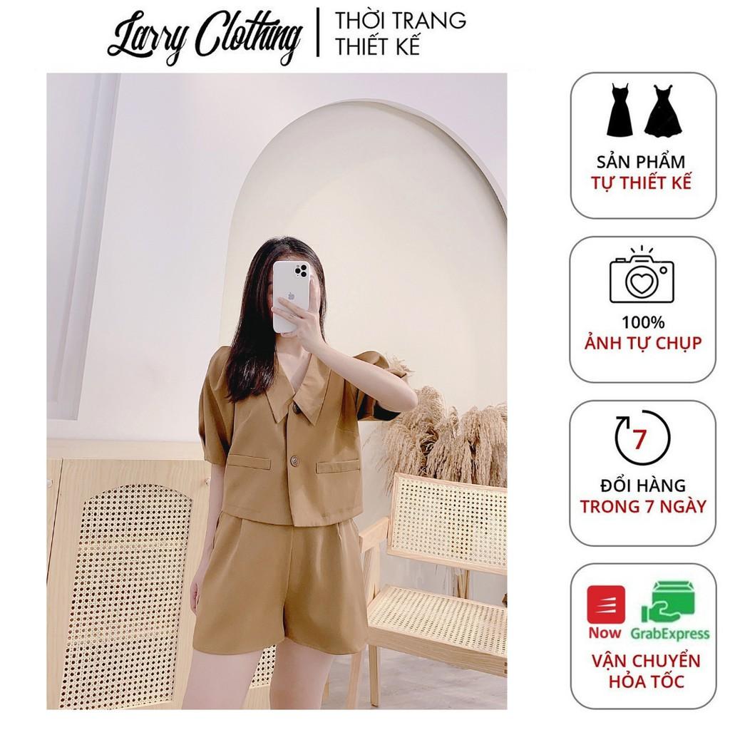 Bộ Áo Điệu Đà Quần Đùi Nữ Phong Cách Hàn Quốc Larry Clothing S110