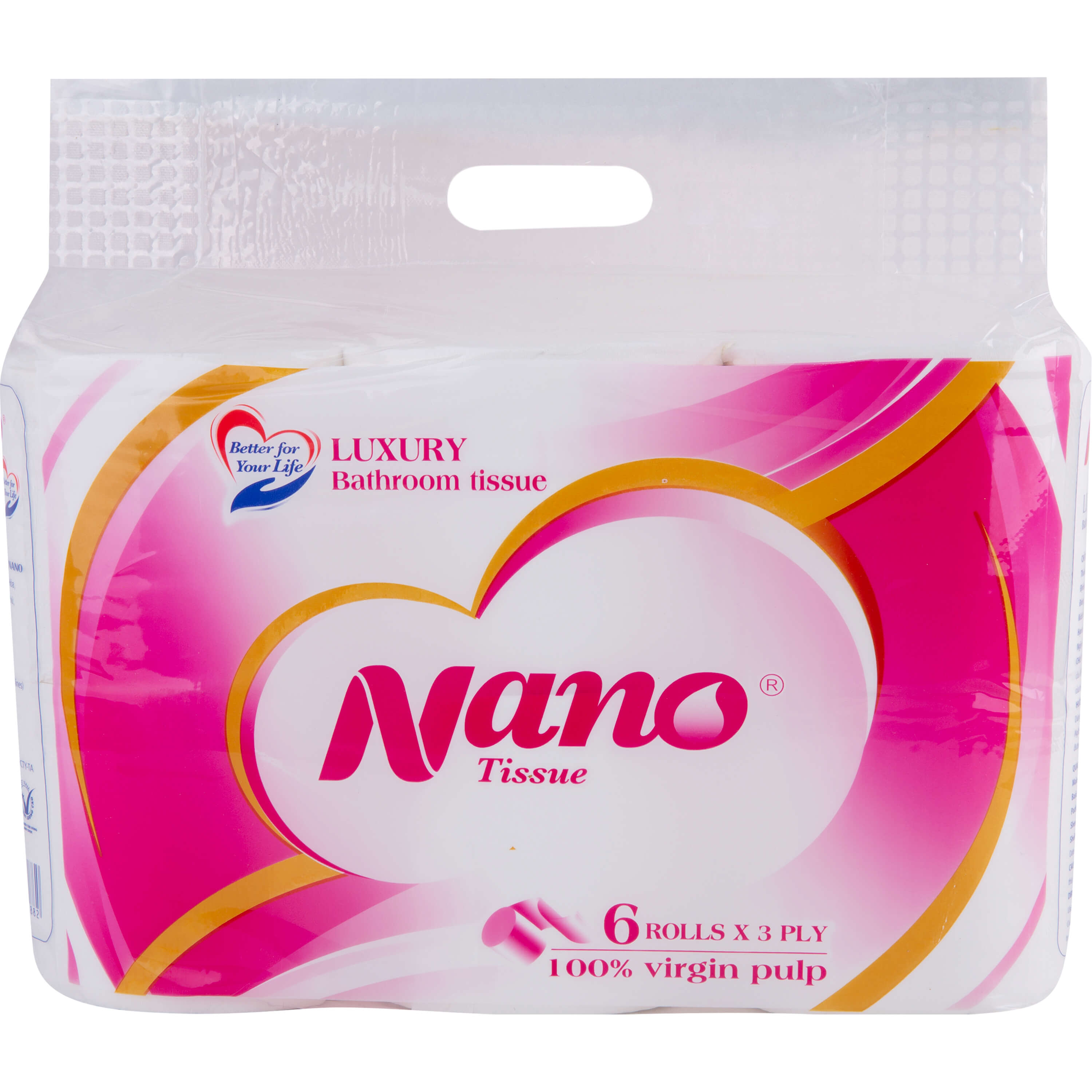 Giấy vệ sinh Nano 6 cuộn không lõi, khăn giấy vệ sinh an toàn 3 lớp dày dặn