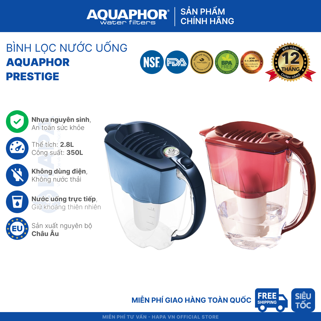 Bình Lọc Nước Uống AQUAPHOR Prestige, Provance (Provence) - Hàng Chính Hãng, Nhập khẩu Châu Âu