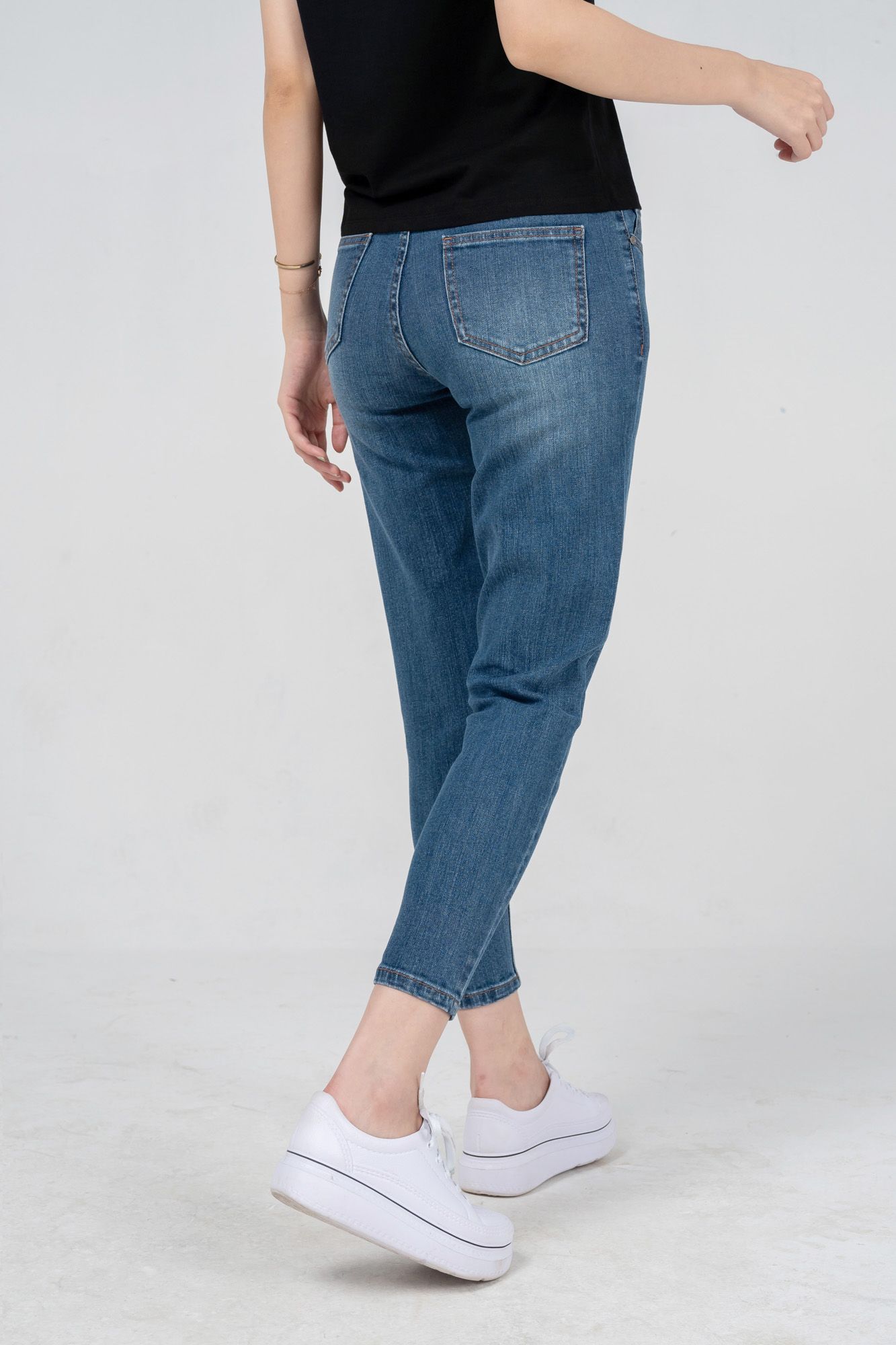 Quần jeans nữ YODY boyfriend tôn dáng co giãn chất giữ form QJN4014