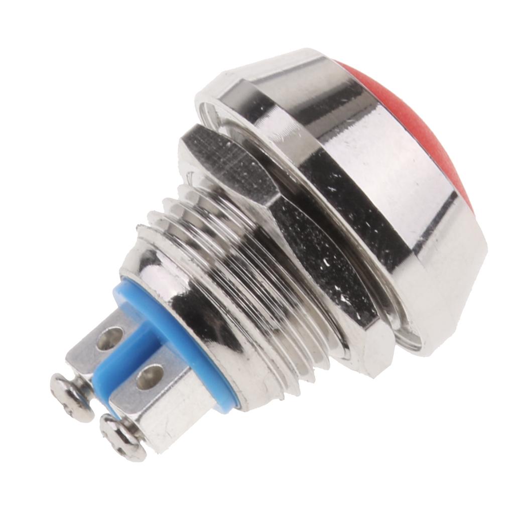 Nút Kim Loại Tròn 12 Mm SPST Nút ấn Tạm Thời 1NO P67 Không Thấm Nước