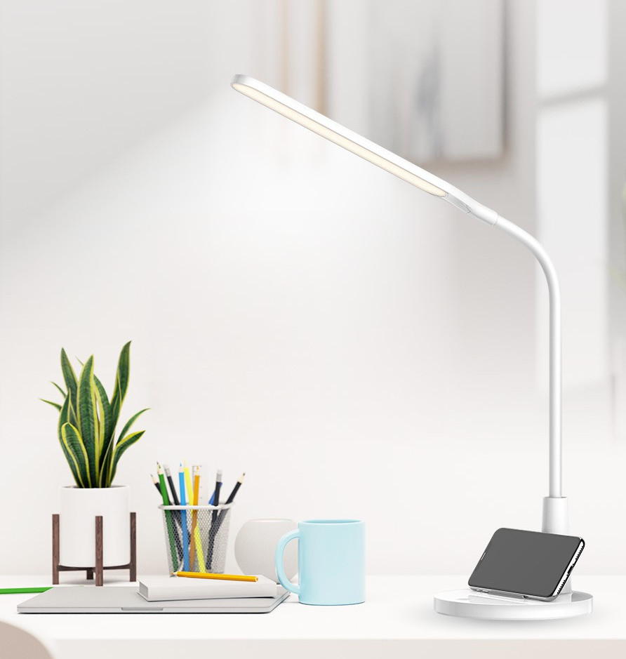 Đèn Bàn Sạc Panasonic HHGLT0346L19 5W - độ sáng 10-100%, Led Đổi màu, cổng sạc USB, Tích hợp đế đựng điện thoại tiện lợi