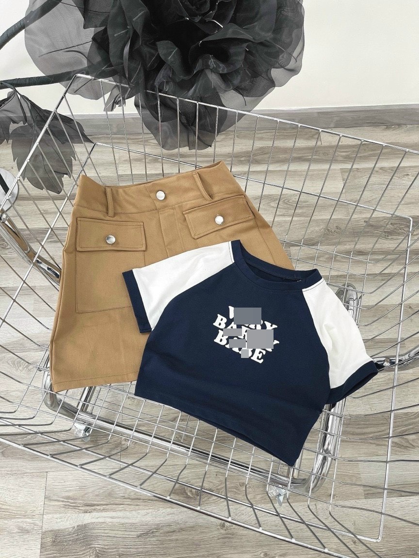 SET CHÂN VÁY NGẮN TÚI HỘP LƯNG CAO SUÔNG TRƠN + ÁO THUN CROPTOP TRƠN ĐI BIỂN DẠO PHỐ ĐI CHƠI ĐI LÀM