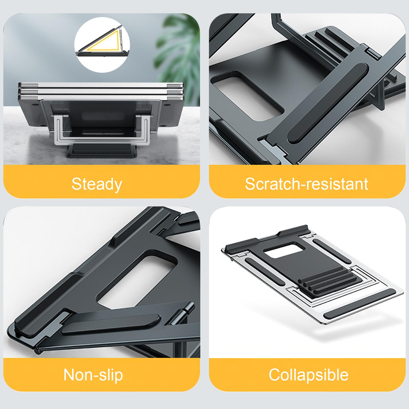 Laptop Desktop Holder Foldable Portable Tablet Computer Stand Cooling Collapsible Lifting Aluminum Alloy Stand for Desk