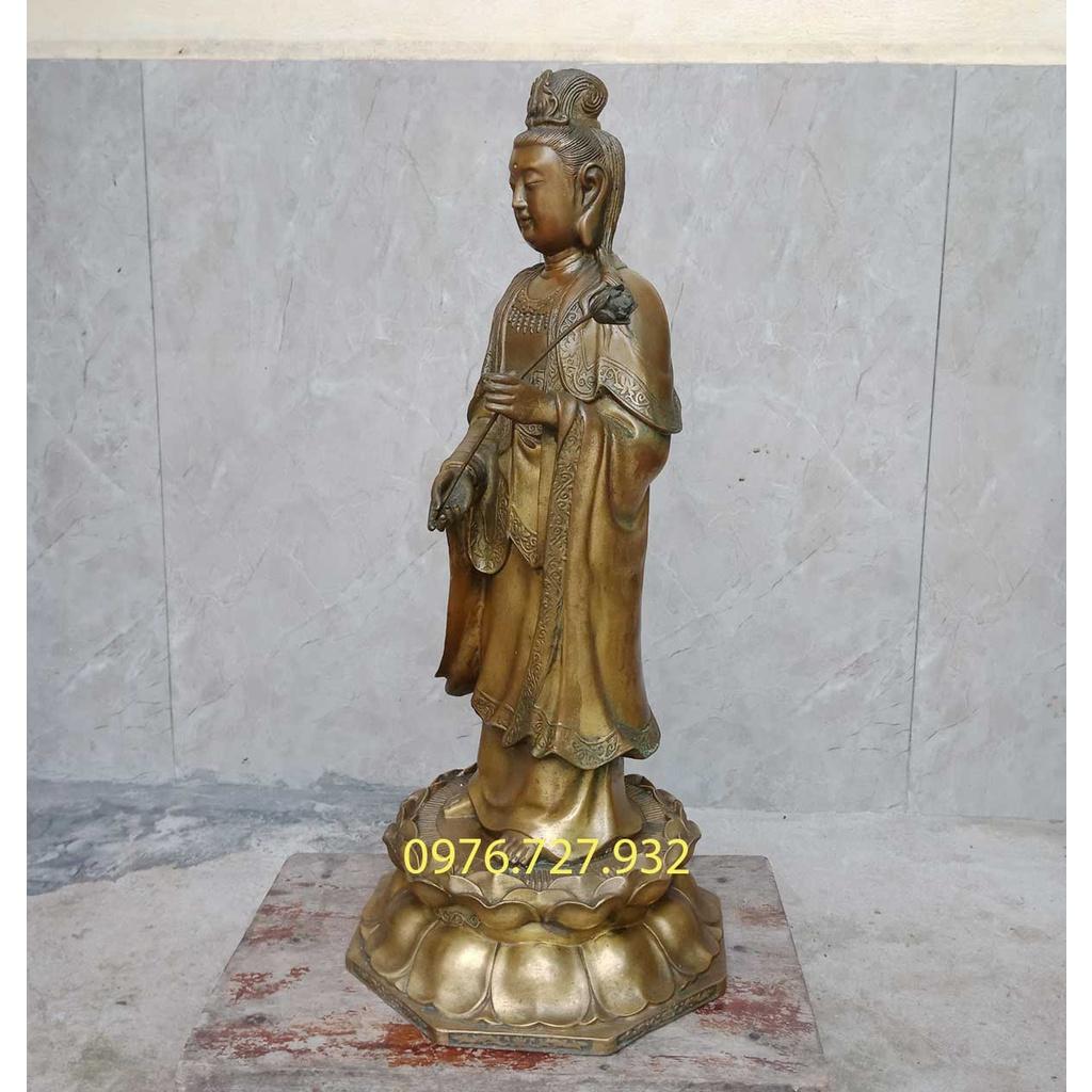 Tượng phật đại thế chí bồ tát bằng đồng cao 43cm, mẫu tượng phật đại thế chí bồ tát