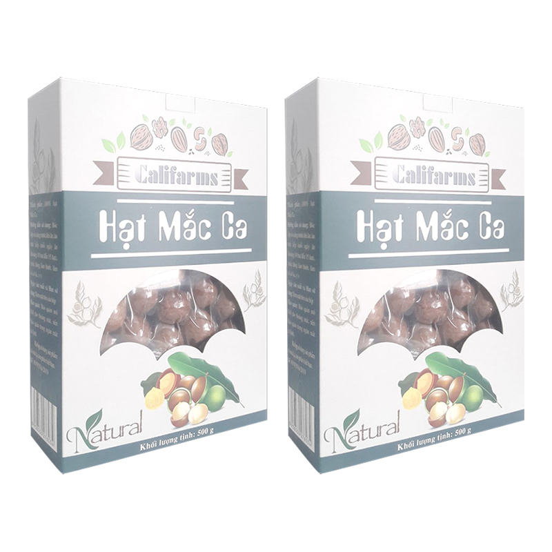 Hạt Mắc Ca Califarms 1KG (Gồm 2 hộp, Mỗi hộp 500g)