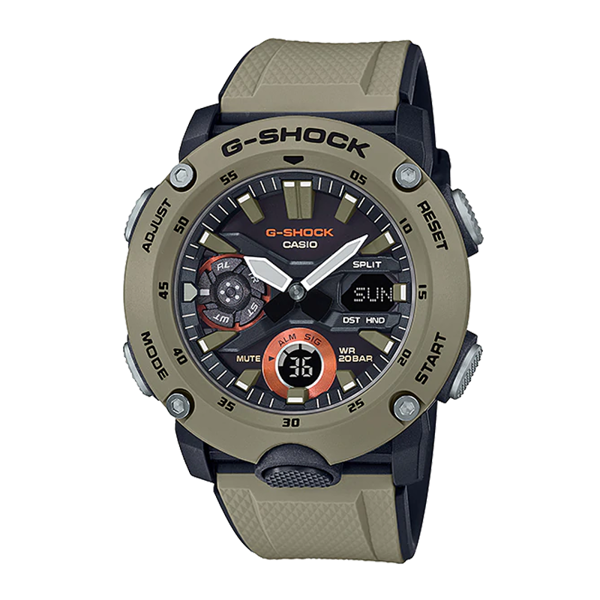 Đồng Hồ Nam Dây Nhựa Casio G-Shock GA-2000-5ADR Chính Hãng - Lõi Carbon - GA-2000-5A