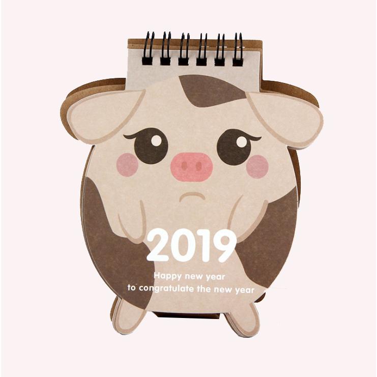 Lịch để bàn hình heo 2019 (Giao Mẫu Ngẫu Nhiên)