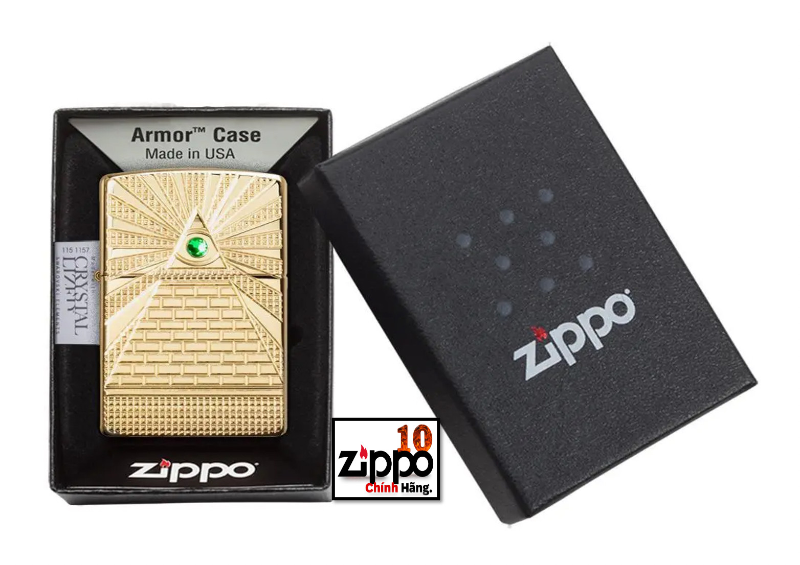 Bật lửa ZIPPO 49060 Armor Eye of Providence Design - Chính hãng 100%
