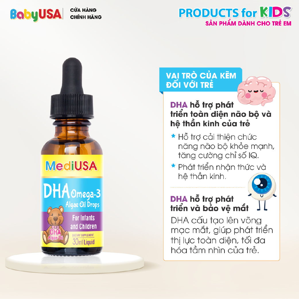 MediUSA DHA Omega 3 Algae Oil Drops - Thực Phẩm Chức Năng