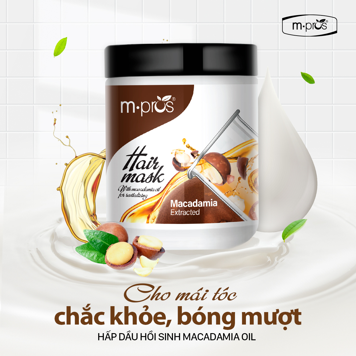 Hấp Dầu Hồi Sinh Macadamia Oil M.pros 600g