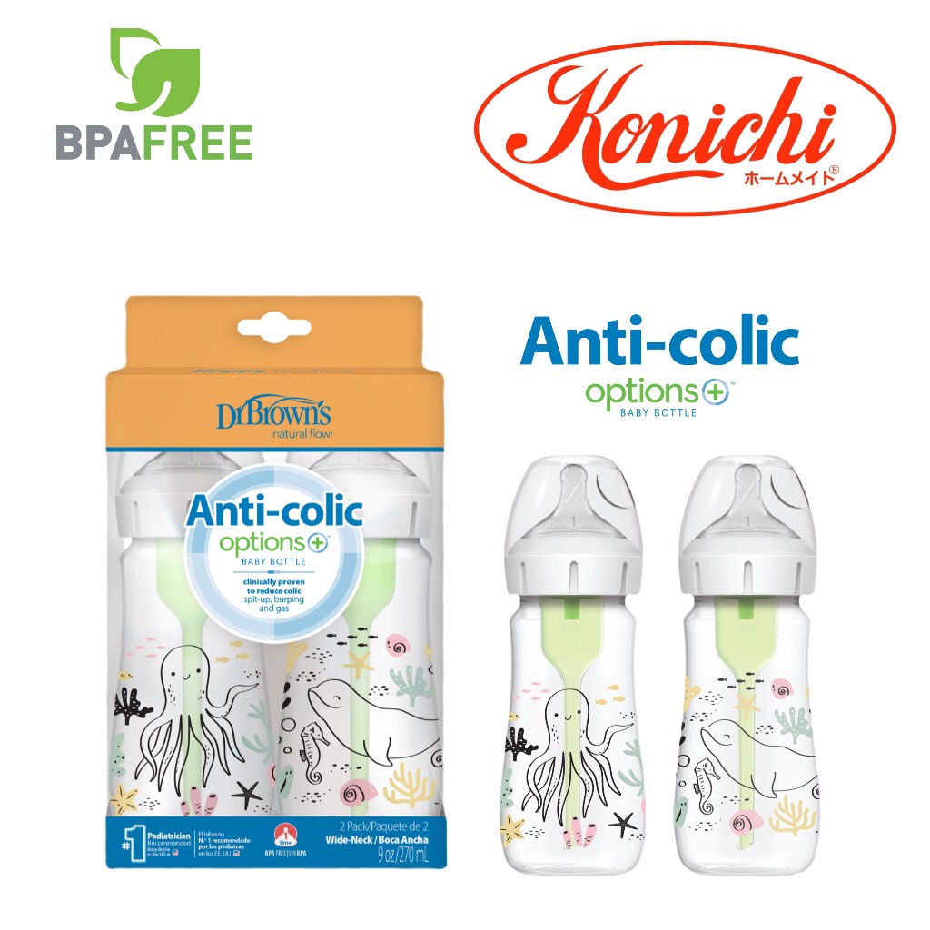 Combo 2 bình sữa Dr.Brown's Options Plus cổ rộng 270ml