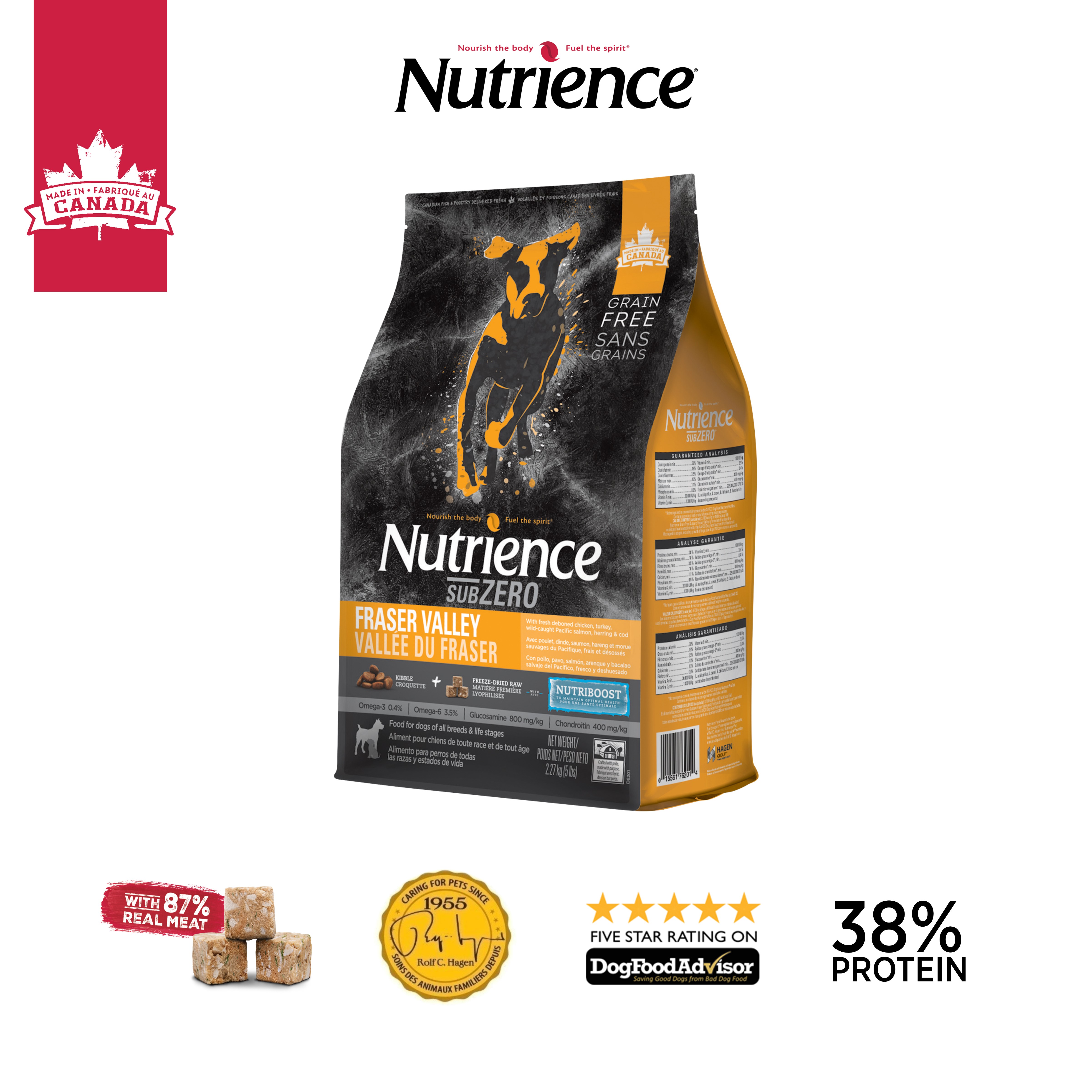 Thức Ăn Hạt Cho Chó Nutrience Subzero Có Hạt Thịt Tươi Bao 500g - Thịt Gà Tây, Cá Hồi, Cá Đại Dương, Rau Củ Và Trái Cây Tự Nhiên