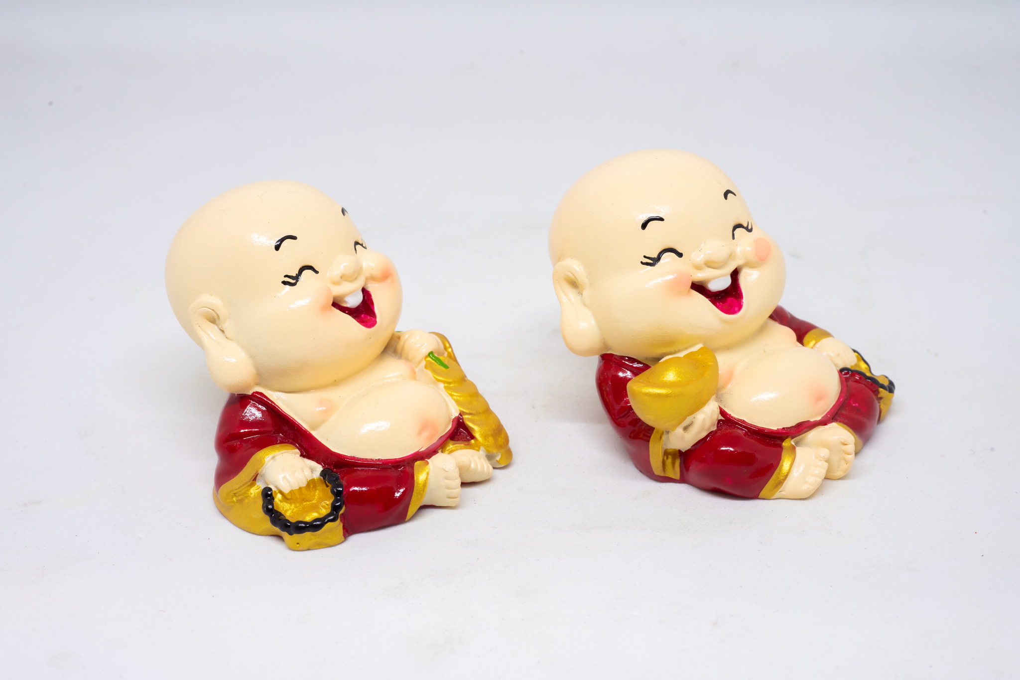 Cặp tượng Di Lặc ngồi trang trí ô tô cao 5cm