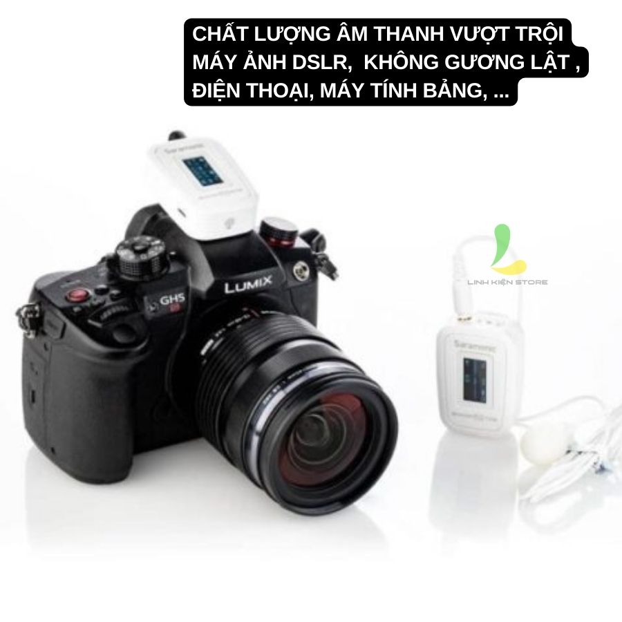 Micro thu âm Saramonic Blink 500 Pro B1W - Micro ghi âm tần số hoạt động 2.4GHz, pin 8 giờ tương thích nhiều thiết bị - Hàng nhập khẩu