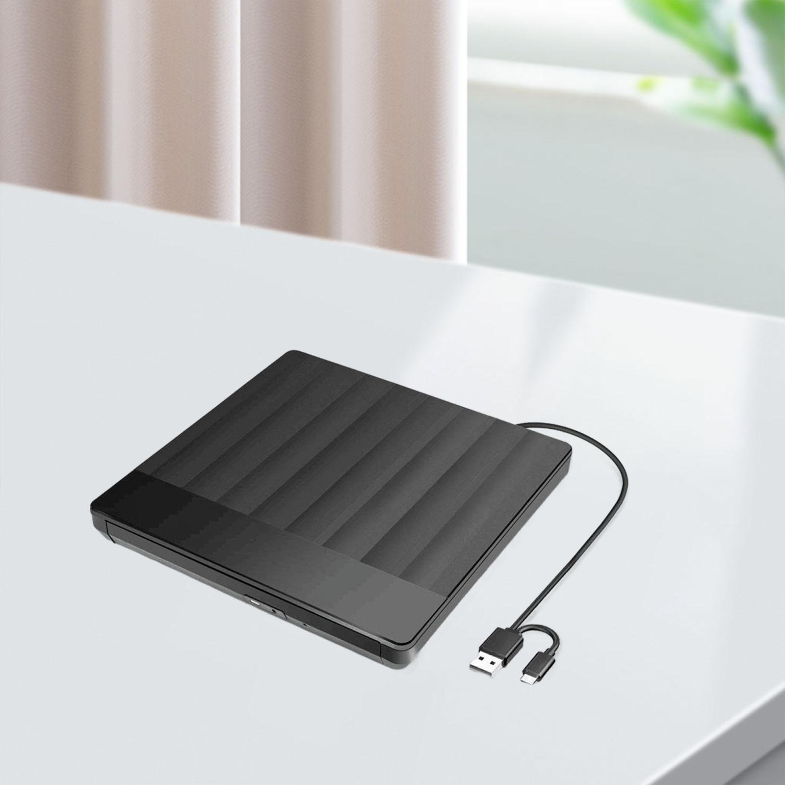 External USB RW CD Writer Drive Burner Reader Player For Laptop Black