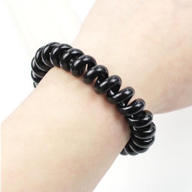 Chun buộc tóc lò xo:1c,màu đen,size to