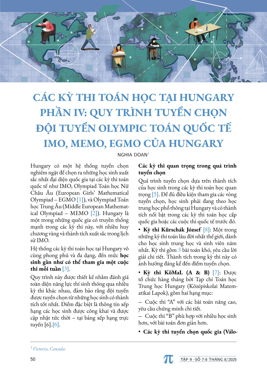 Tạp chí Pi- Hội Toán học Việt Nam số 7-8 tháng 8 năm 2025