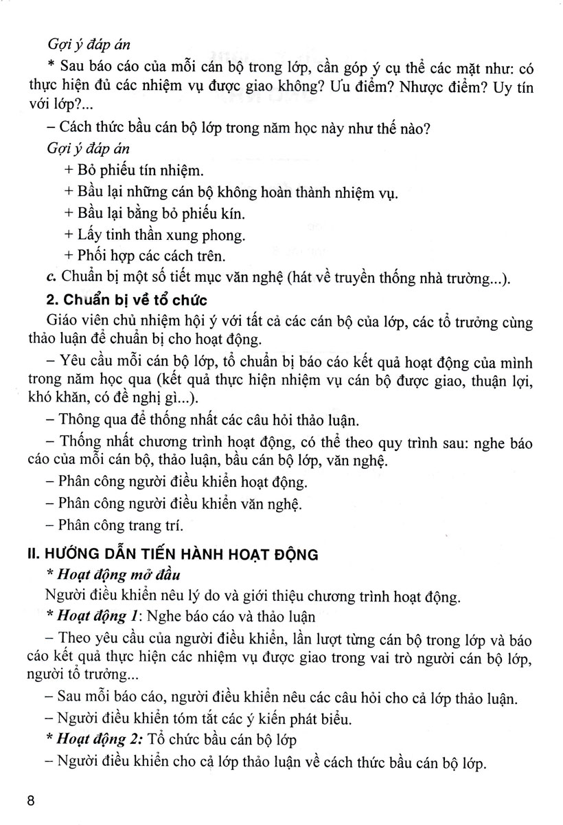 Hướng Dẫn Thực Hiện Hoạt Động Giáo Dục Ngoài Giờ Lên Lớp - Lớp 8 _HA