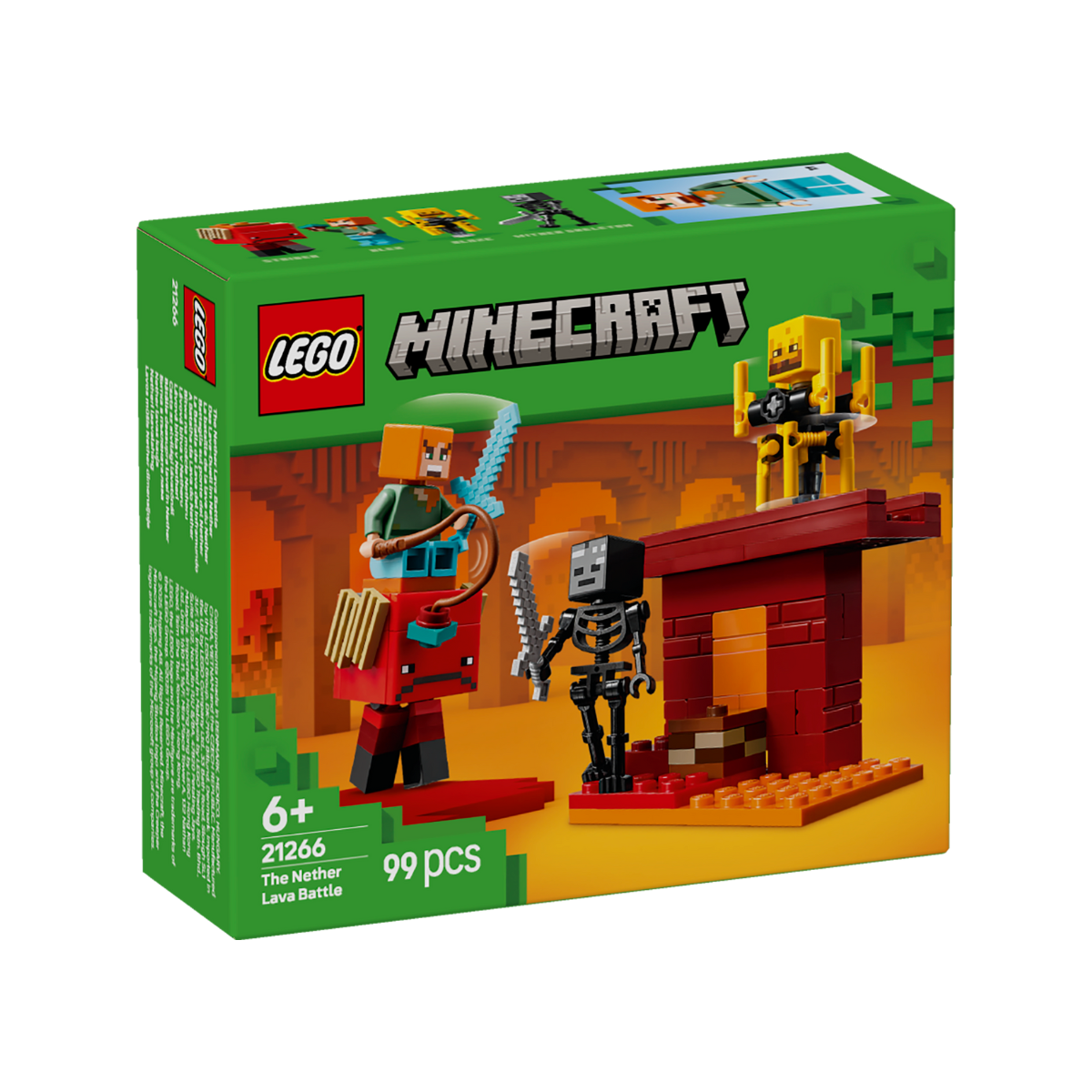 LEGO MINECRAFT 21266 Đồ Chơi Lắp Ráp Trận Chiến Dung Nham Địa Ngục Nether (99 chi tiết)