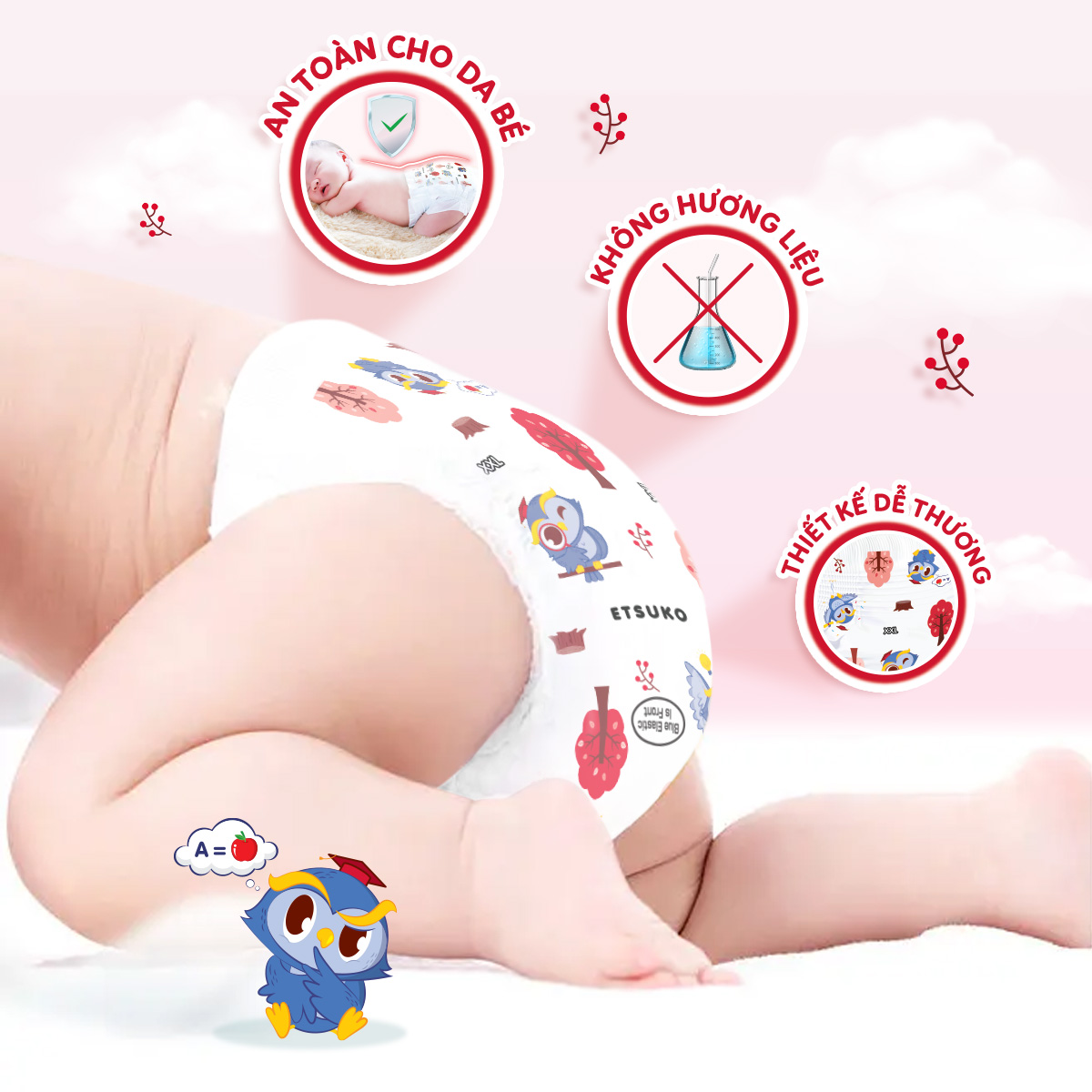Combo 2 bịch tã quần Etsuko size XXL 36 pcs