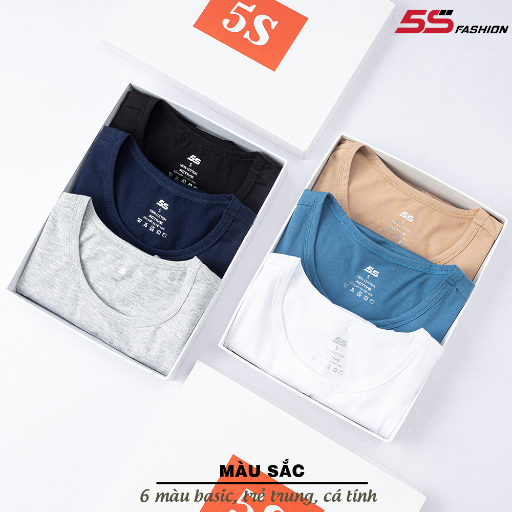 Áo Sát Nách Nam 5S Vải Cotton, Mềm Mịn, Thoáng Mát, Dáng Thể Thao Thoải Mái Vận Động
