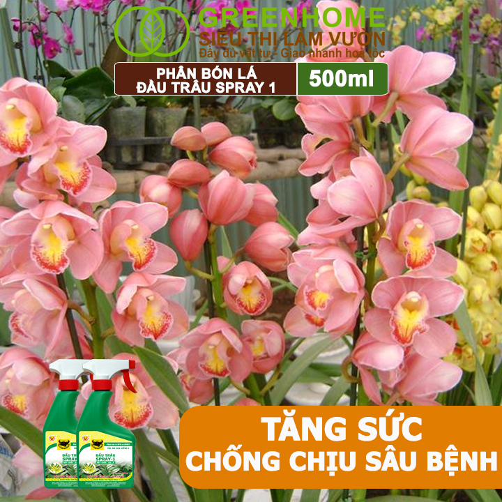 Phân Bón Lá Đầu Trâu Spray-1 Greenhome, Bình Điền, Chai 500ml, Nảy Chồi Ra Lá, Chuyên Lan Và Hoa Kiểng