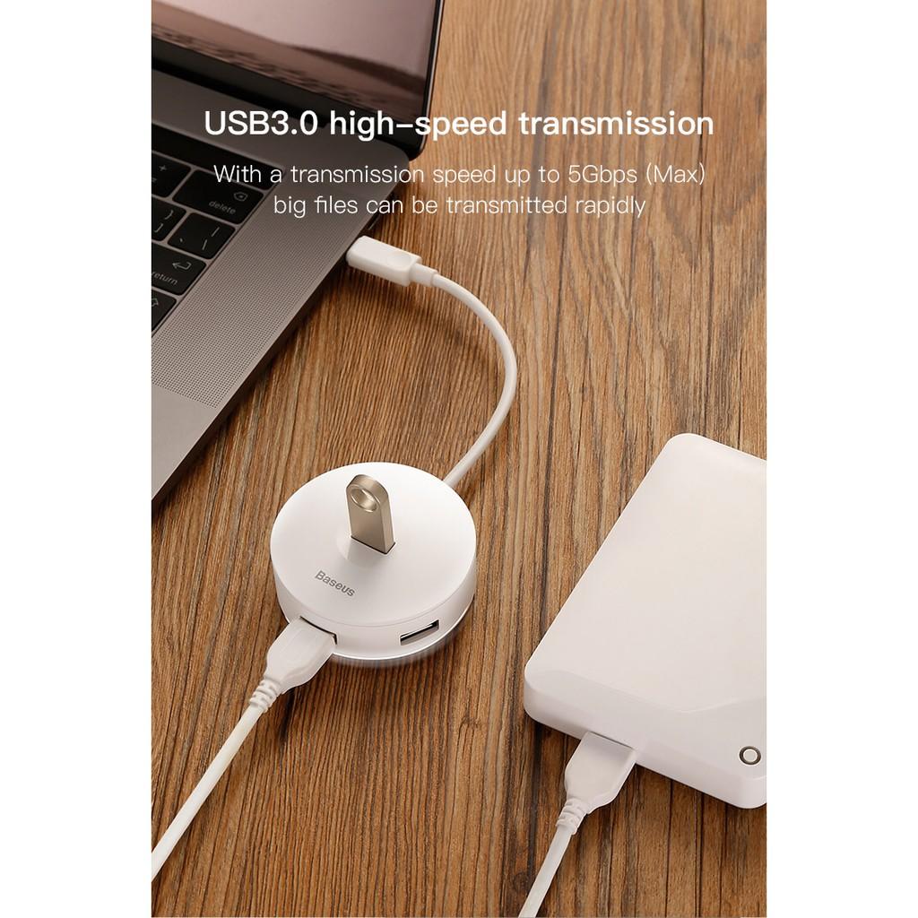 HUB 4 in1 - Hub chuyển đổi USB Type-A sang USB 3.0 -  Baseus Round Box (hỗ trợ ổ đĩa)- Hàng Chính Hãng