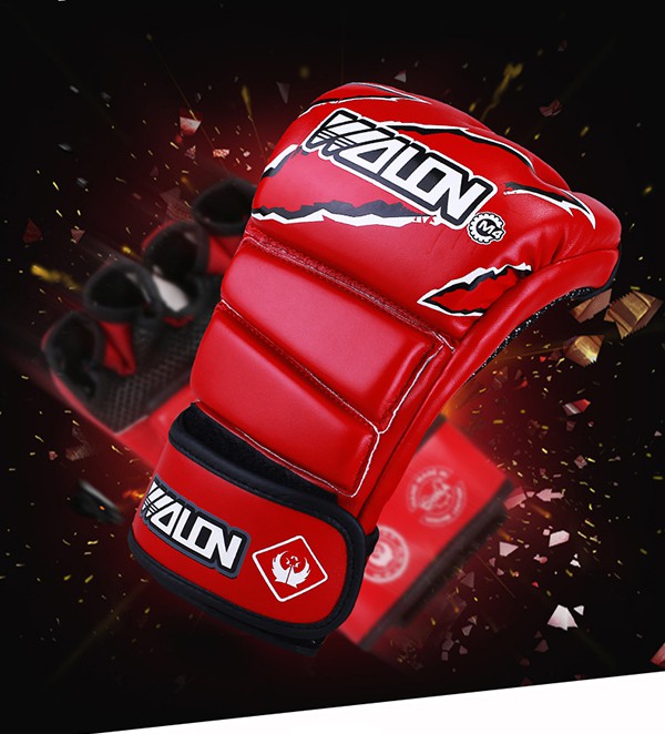 Găng tay đấm bốc - boxing hở ngón MMA Wolon, thông hơi thoáng khí, không hôi tay khi sử dụng