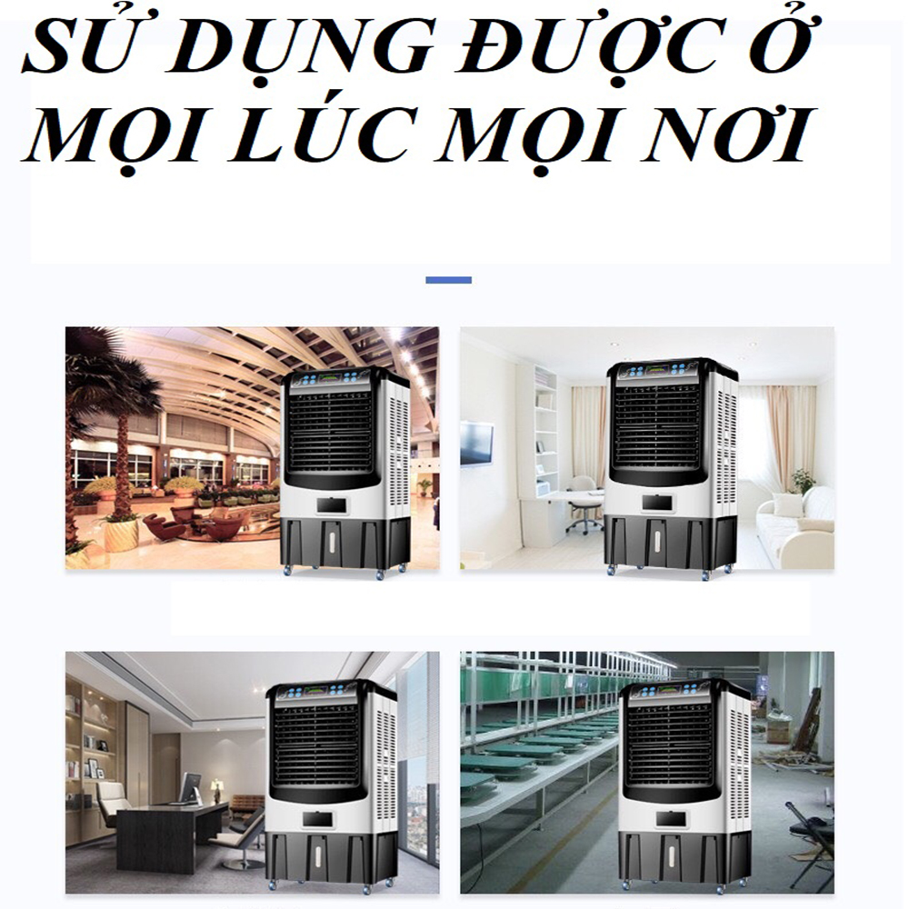 Quạt Điều Hòa Hơi Nước Loại 50L ,Có điều khiển, Công suất 150w, Mặt kính cường lực, Sản xuất theo công nghệ nhật bản - Model: HS40B -LLS