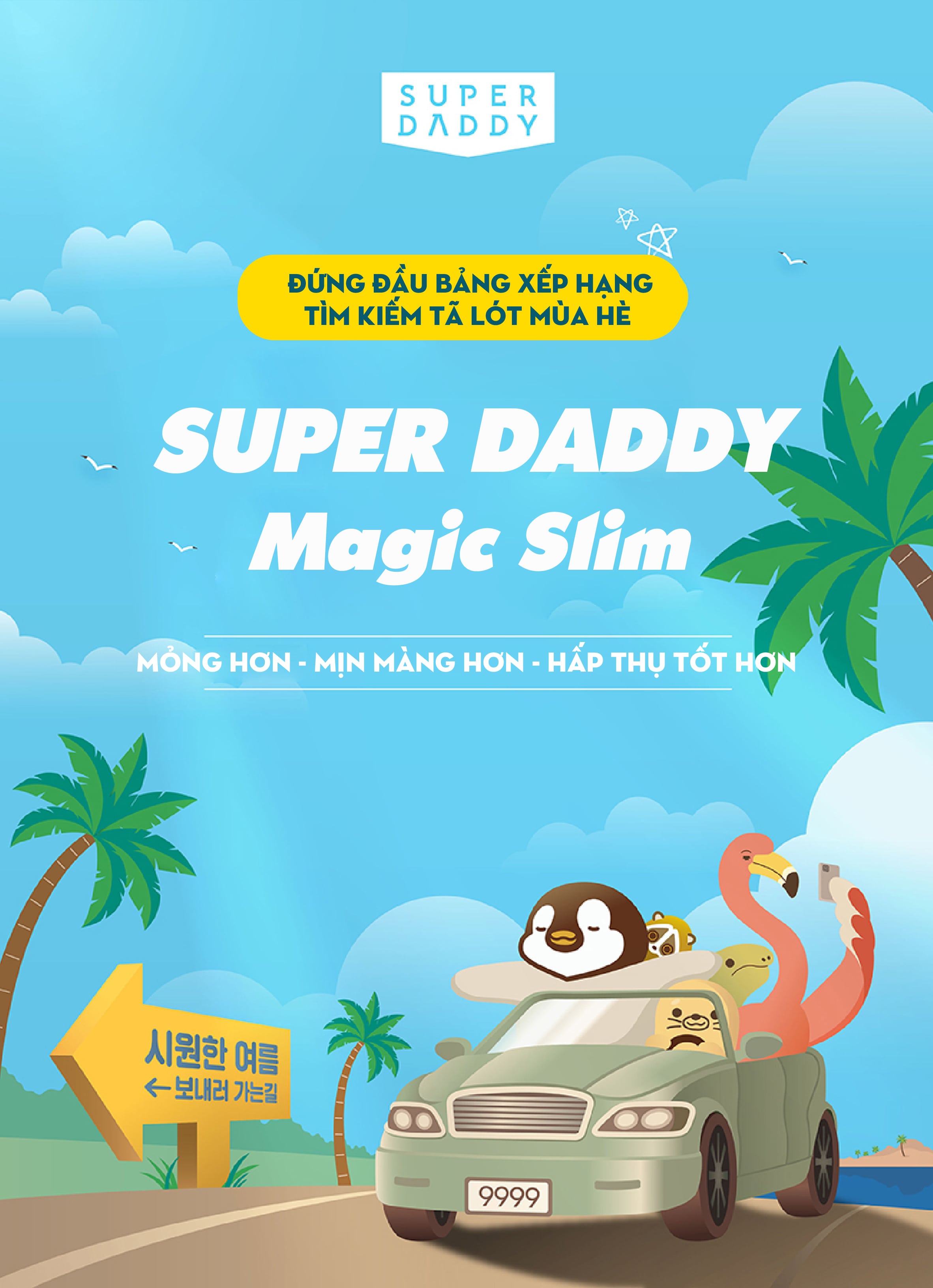 Tã Dán Super Daddy Magic Slim đủ size M-28m/L-24m/XL-20m