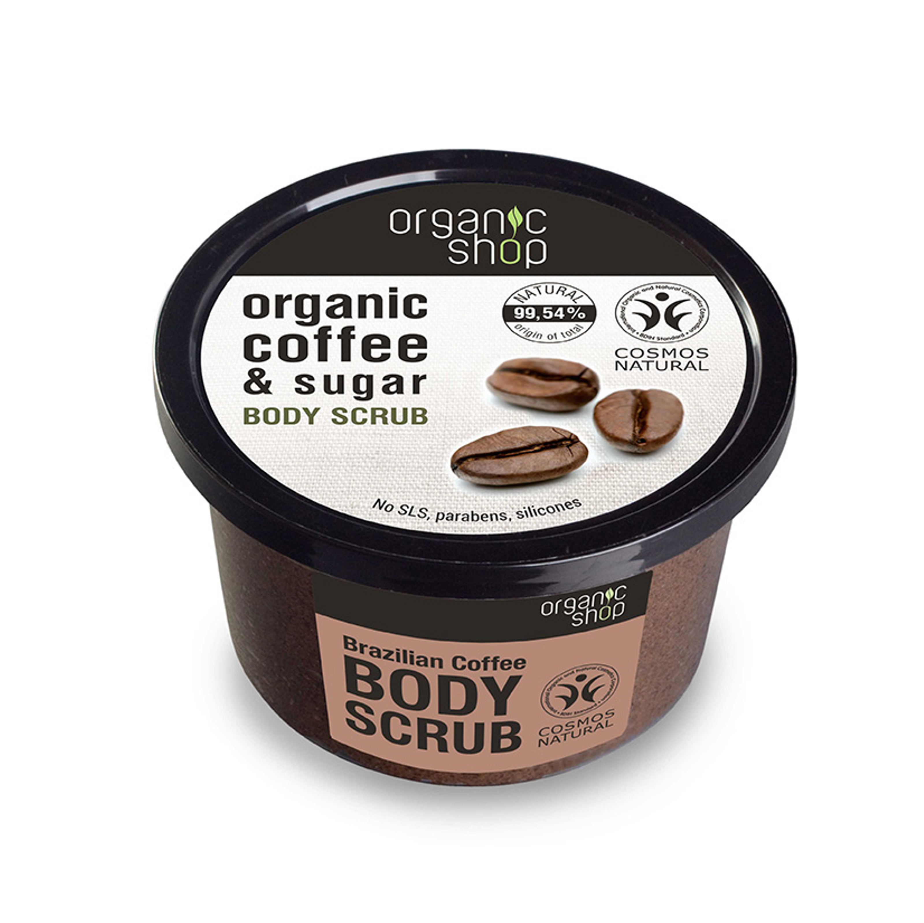 Tẩy Tế Bào Chết Toàn Thân Organic Shop Organic Brazilian Coffee &amp; Sugar Body Scrub 250ml - Hương Cà Phê( không xuất hóa đơn đỏ)