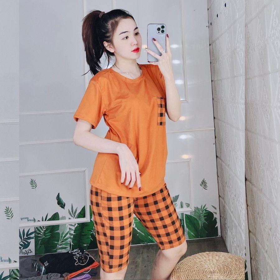 Đồ ngủ nữ trung niên quần lửng ngố Đồ bộ nữ đồ mặc nhà đẹp dễ thương bigsize thun cotton thể thao ESHOP AD19