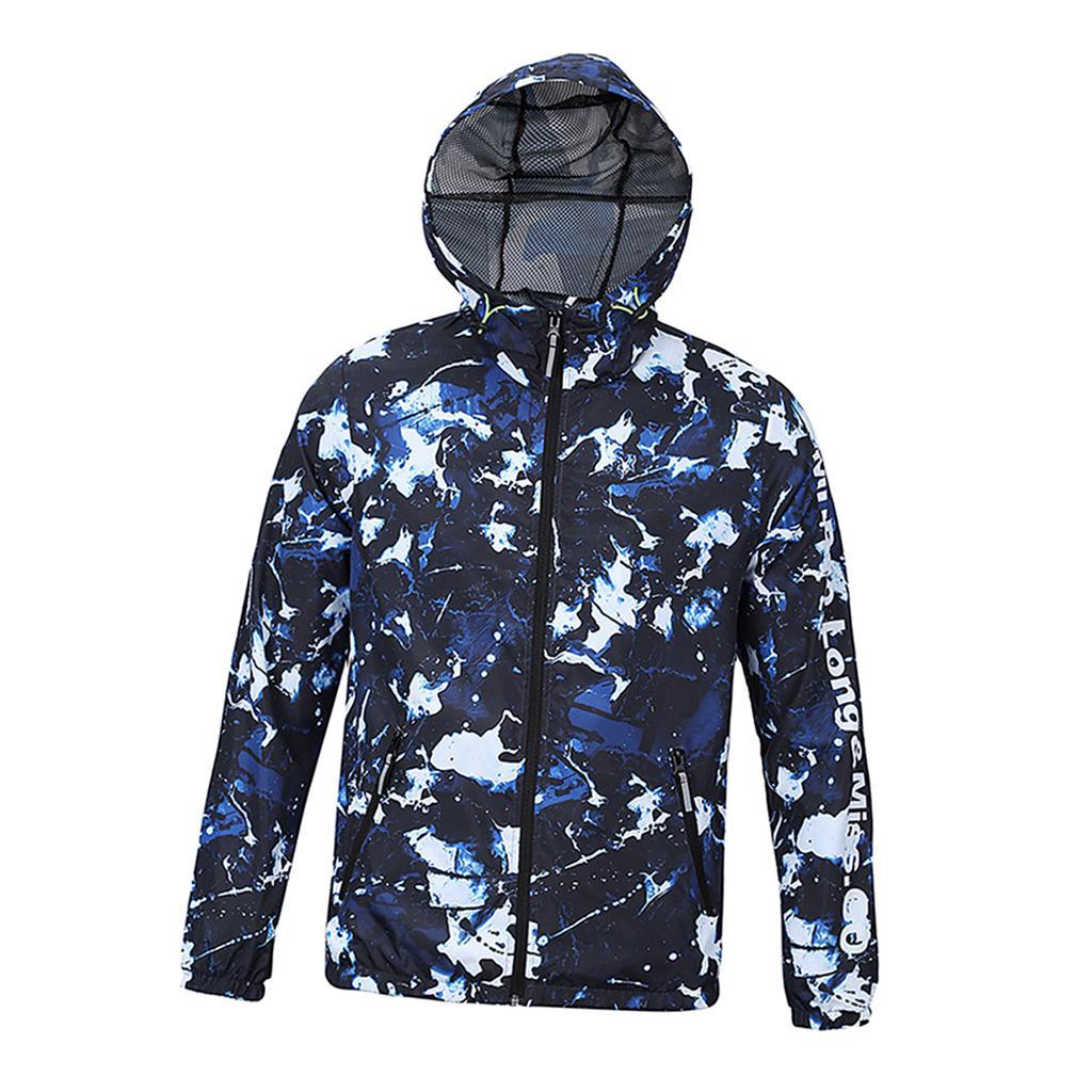 Men Women Summer Rain Sunproof Waterproof 3D Print Hooded Sports Jacket Outdoor Coat Fast Dry
