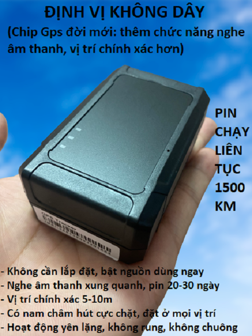 Thiết bị định vị không dây ô tô, xe máy chip thế hệ mới nghe âm thanh, pin 20-35 ngày, chính xác cực cao